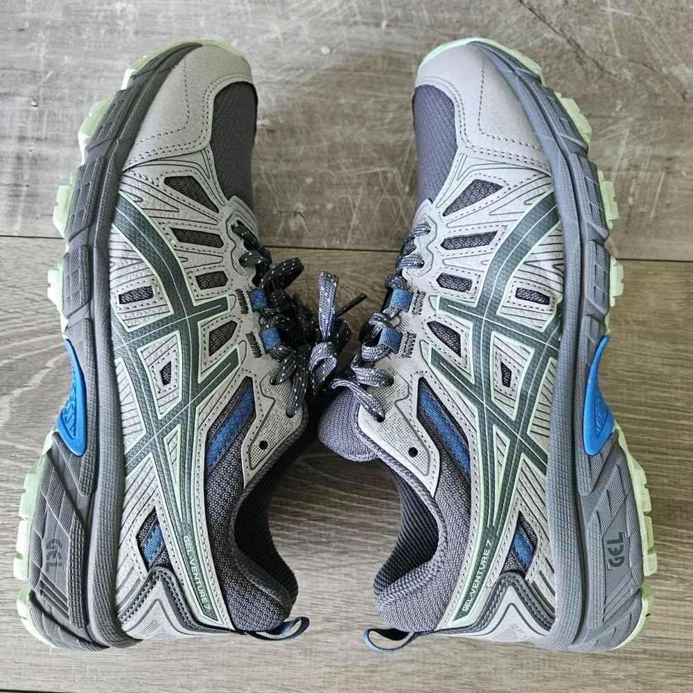 ASICS GEL-Venture 7 Trail Running Shoes Womens 7 WIDE Grey Hiking Sneaker